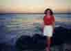 Andrea on beach at sunset